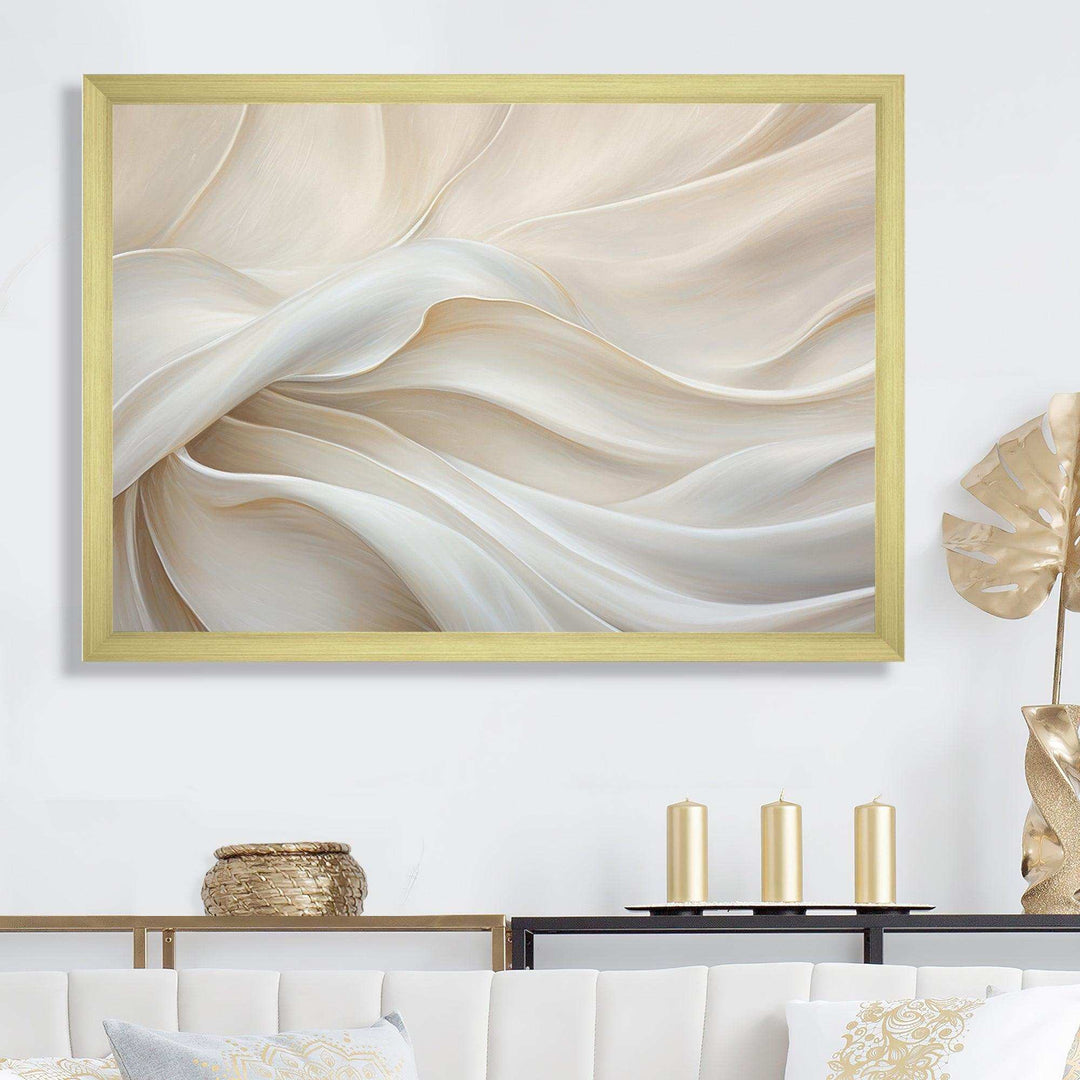 White Silk Fabric River - Fashion Canvas Wall Art