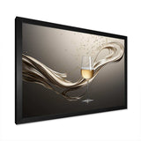 Champagne Glass River Simplicity - Food & Beverage Canvas Wall Art