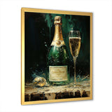 Gold And Emerald Champagne Dream I - Food & Beverage Canvas Wall Art