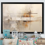 Beige Christianity Cross Of Jessus I - Spiritual Canvas Wall Art