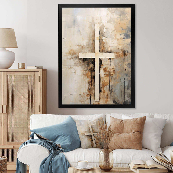 Minimalism Christianity Cross Collage - Spiritual Canvas Wall Art