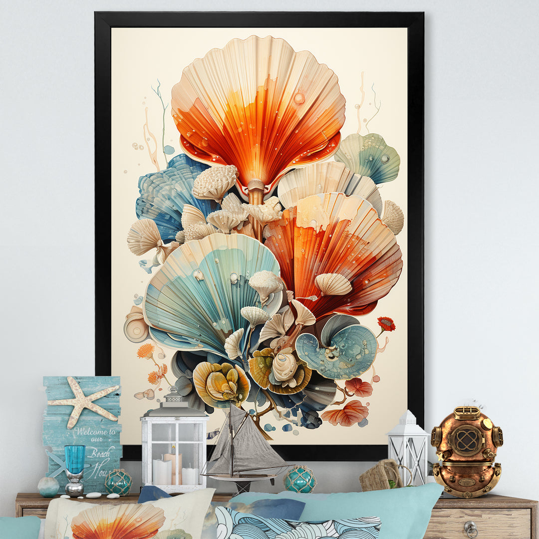Geometric Forms Of Clam - Clam Canvas Wall Art