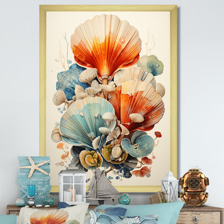 Geometric Forms Of Clam - Clam Canvas Wall Art