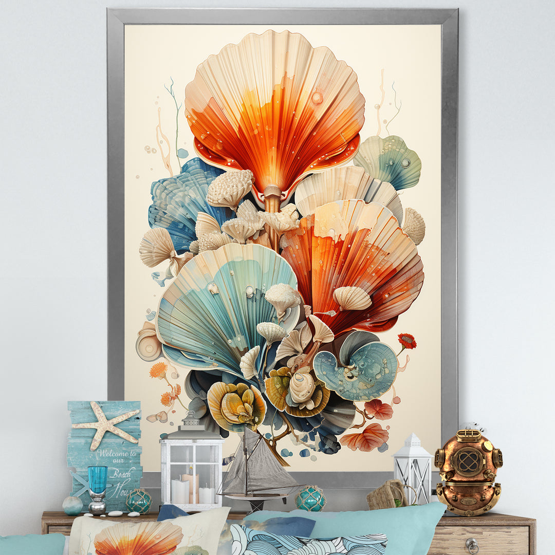 Geometric Forms Of Clam - Clam Canvas Wall Art