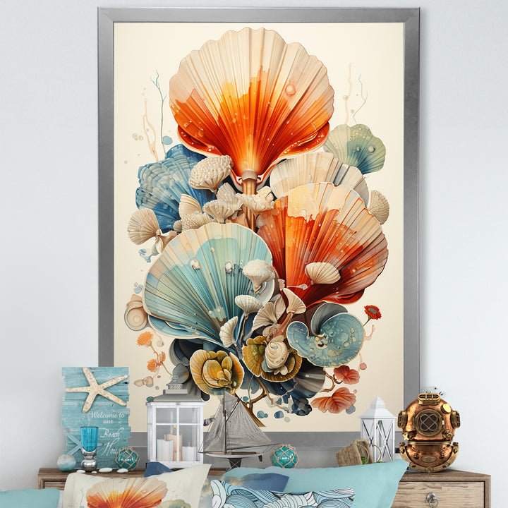 Geometric Forms Of Clam - Clam Canvas Wall Art