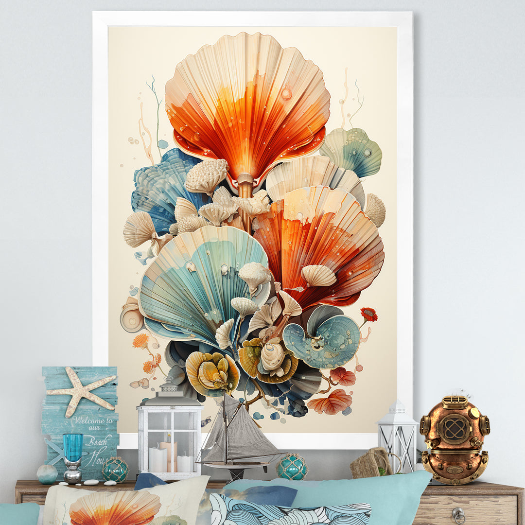 Geometric Forms Of Clam - Clam Canvas Wall Art