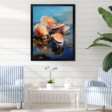 Bold Brushstrokes Of Clam On Beach - Clam Canvas Wall Art