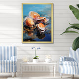 Bold Brushstrokes Of Clam On Beach - Clam Canvas Wall Art