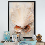 Minimalism Beige Clam Beauty - Clam Wall Art Prints