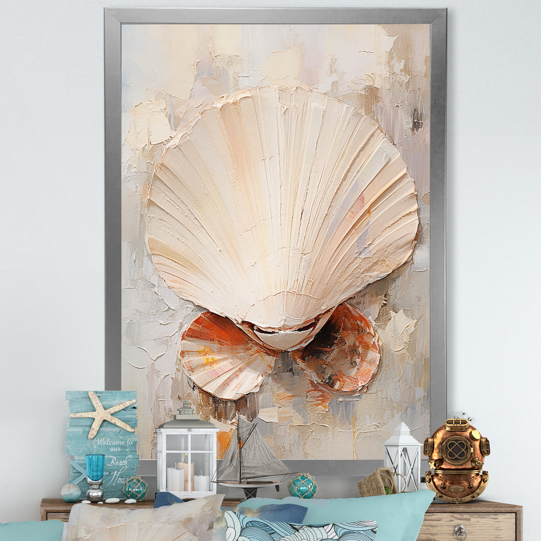 Minimalism Beige Clam Beauty - Clam Wall Art Prints
