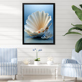 Monochromatic Misty Grey Clam - Gray Clam Wall Art