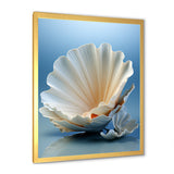 Monochromatic Misty Grey Clam - Gray Clam Wall Art