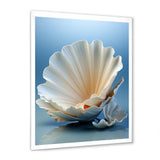 Monochromatic Misty Grey Clam - Gray Clam Wall Art