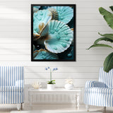 Green Clam Ocean Treasures - Clam Large Canvas Wall Art