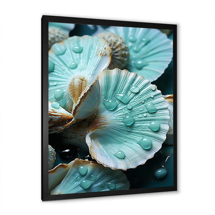 Green Clam Ocean Treasures - Clam Large Canvas Wall Art