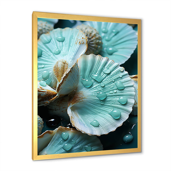 Green Clam Ocean Treasures - Clam Large Canvas Wall Art