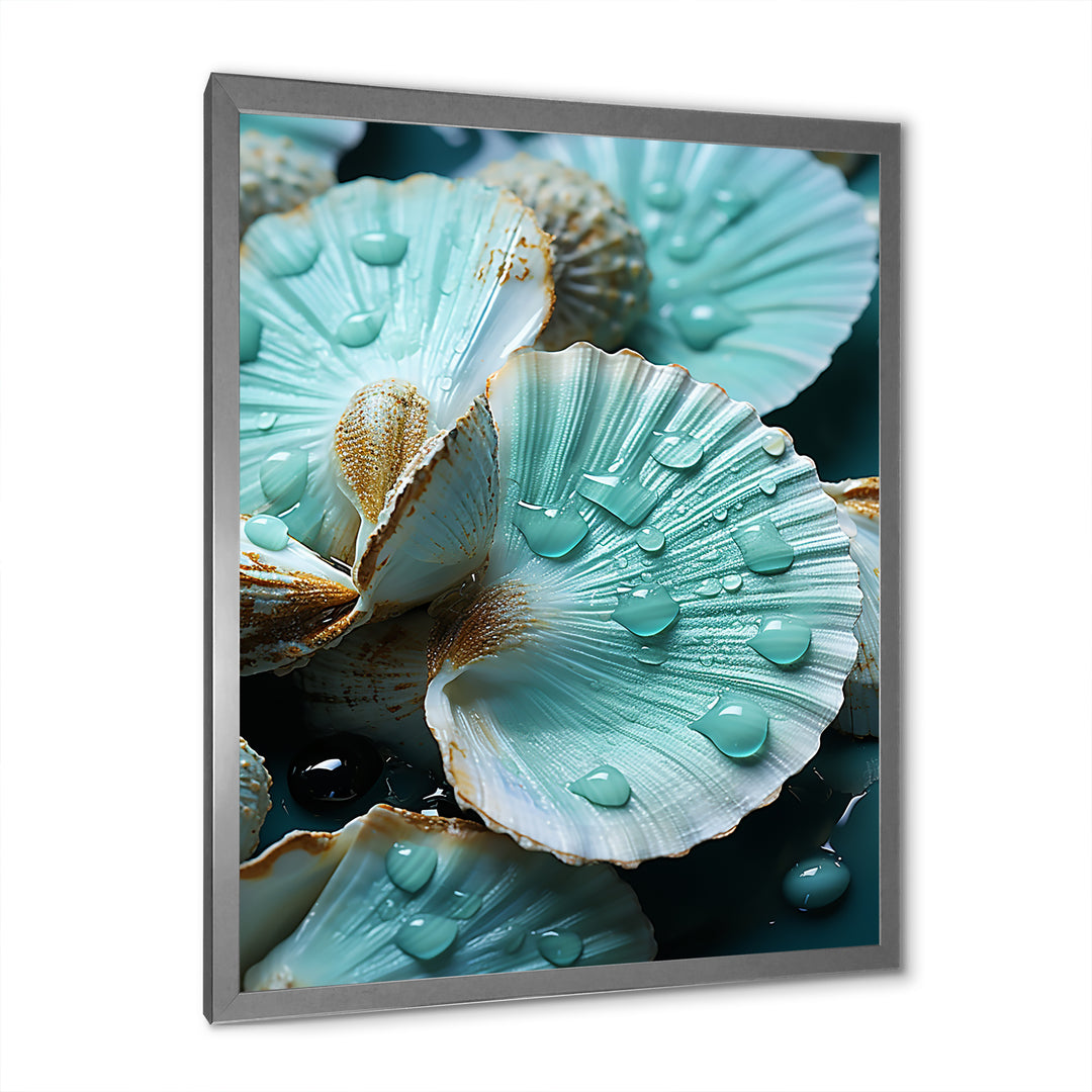 Green Clam Ocean Treasures - Clam Large Canvas Wall Art