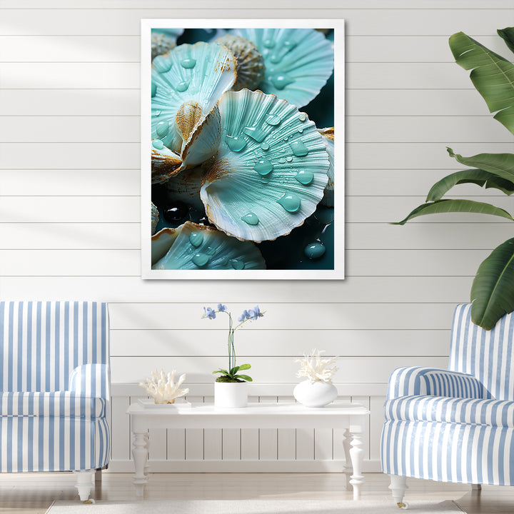 Green Clam Ocean Treasures - Clam Large Canvas Wall Art