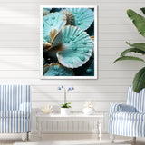 Green Clam Ocean Treasures - Clam Large Canvas Wall Art