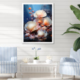 Underwater Dreams Aquatic Clam - Clam Canvas Wall Art