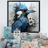 Blue And Black Blue Jay Bird - Animals Canvas Wall Art