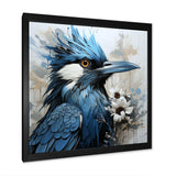 Blue And Black Blue Jay Bird - Animals Canvas Wall Art