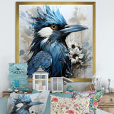 Blue And Black Blue Jay Bird - Animals Canvas Wall Art