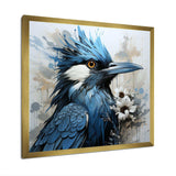 Blue And Black Blue Jay Bird - Animals Canvas Wall Art