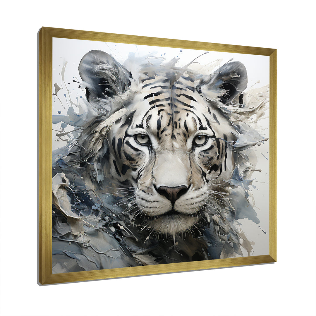 Gray And Beige Eye Of Tiger - Tiger Wall Decor