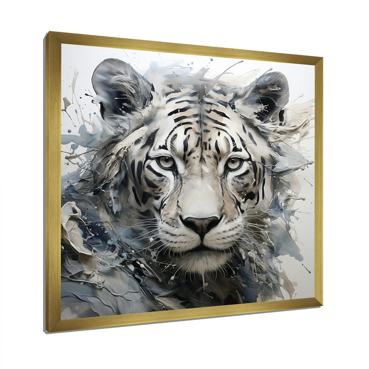Gray And Beige Eye Of Tiger - Tiger Wall Decor