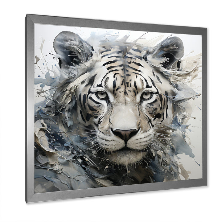 Gray And Beige Eye Of Tiger - Tiger Wall Decor