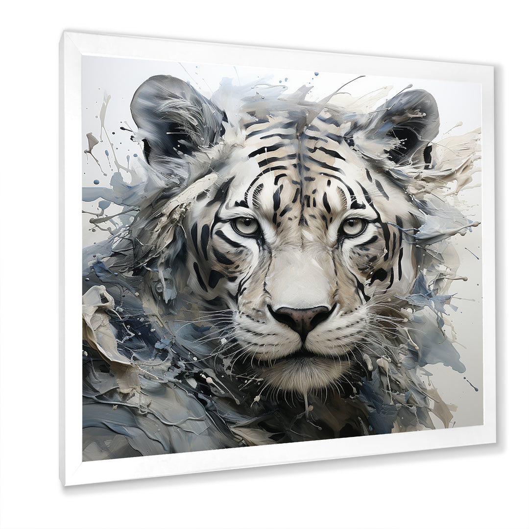 Gray And Beige Eye Of Tiger - Tiger Wall Decor