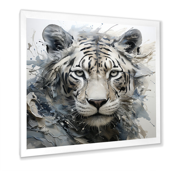Gray And Beige Eye Of Tiger - Tiger Wall Decor