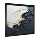 Minimalism Black And White Paint Wave III - Coastal Canvas Wall Art