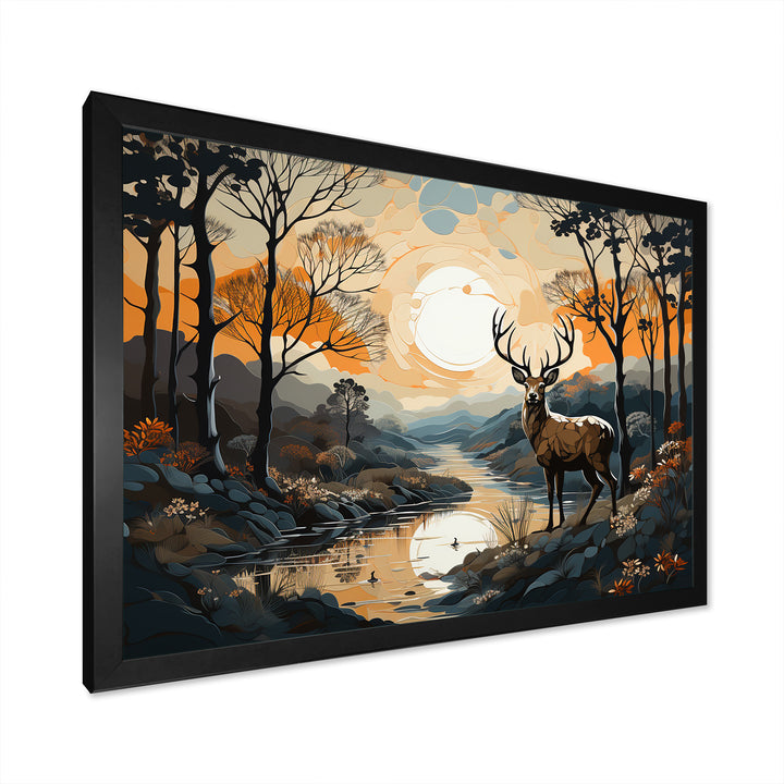 Deer Animal Minimalism Charm - Beige Deer Wall Art