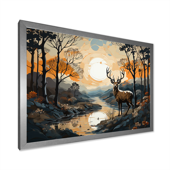 Deer Animal Minimalism Charm - Beige Deer Wall Art