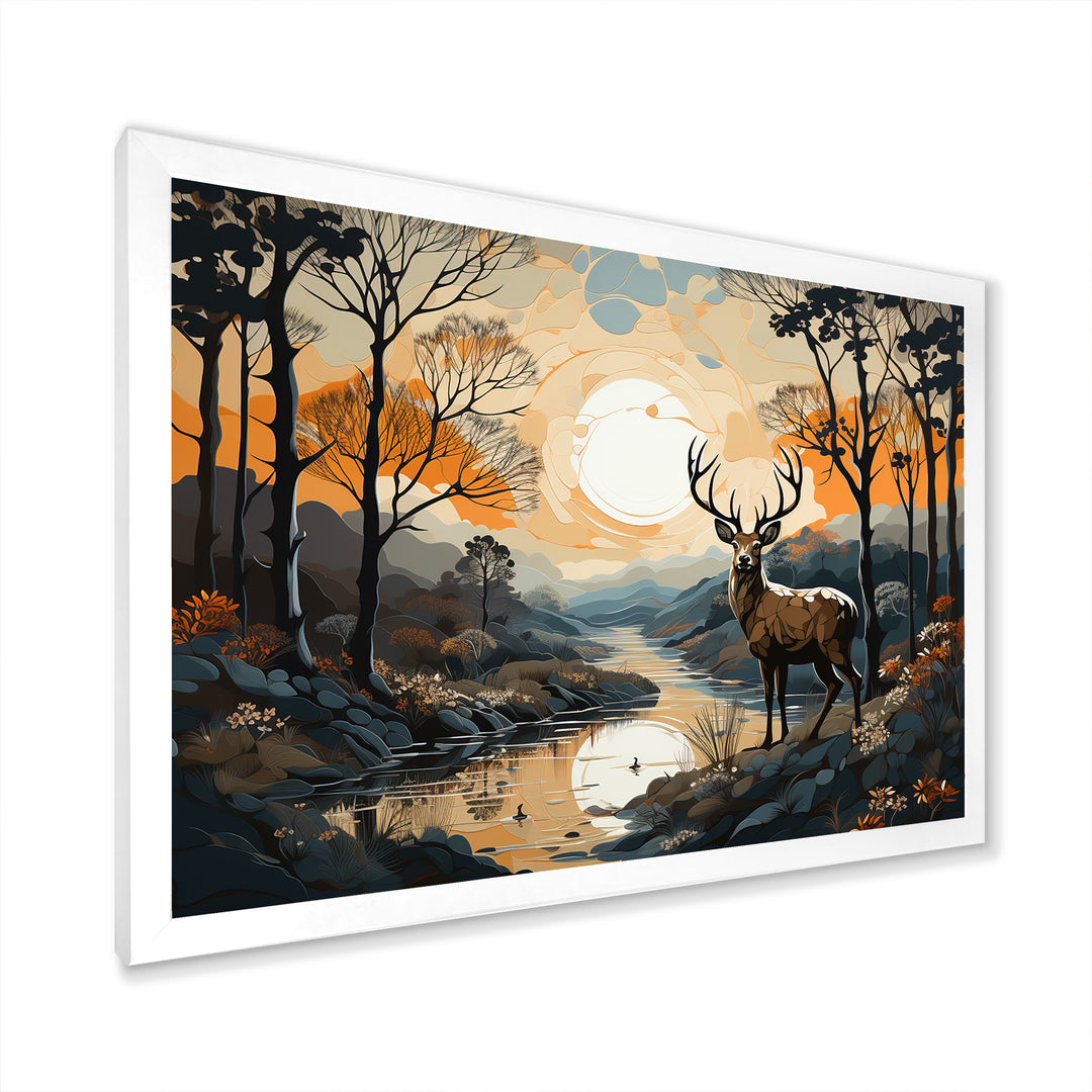 Deer Animal Minimalism Charm - Beige Deer Wall Art