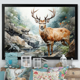 Deer Scenery Minimalism - Deer Home Decor Art