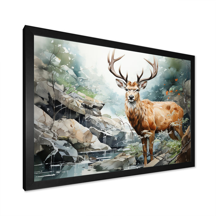 Deer Scenery Minimalism - Deer Home Decor Art