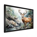 Deer Scenery Minimalism - Deer Home Decor Art