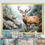 Deer Scenery Minimalism - Deer Home Decor Art