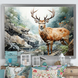 Deer Scenery Minimalism - Deer Home Decor Art