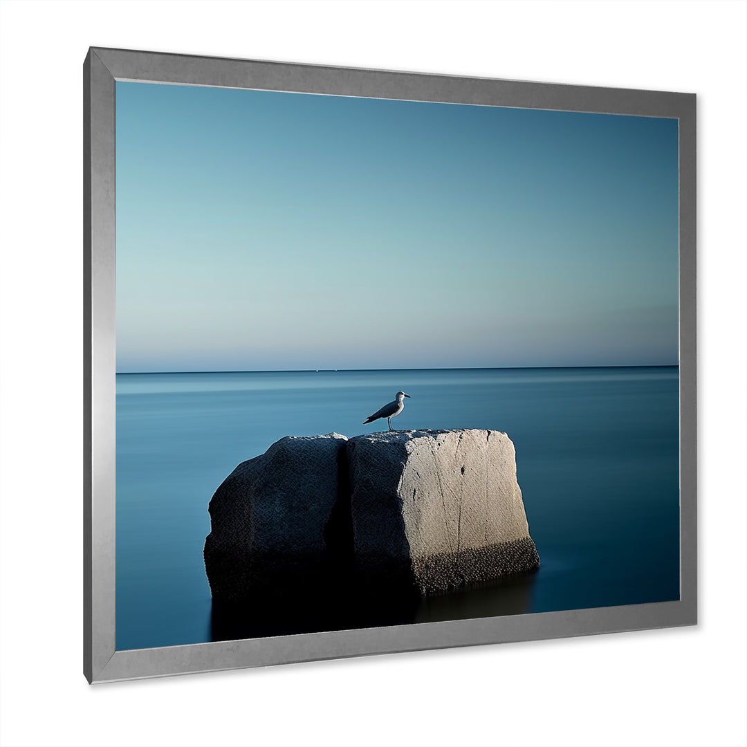 Coastal Seagull Scenery Minimalism - Coastal Animal Living Room Wall Art