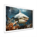 Minimalism Shark Hunting - Coastal Animal Bedroom Wall Art