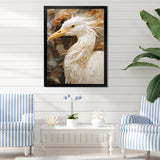 Modern Beige Heron Portrait - Heron Wall Decor