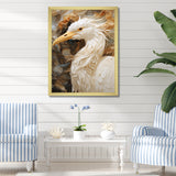 Modern Beige Heron Portrait - Heron Wall Decor