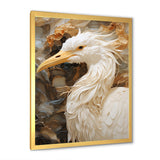 Modern Beige Heron Portrait - Heron Wall Decor