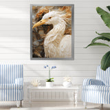 Modern Beige Heron Portrait - Heron Wall Decor