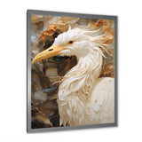 Modern Beige Heron Portrait - Heron Wall Decor