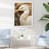 Modern Beige Heron Portrait - Heron Wall Decor